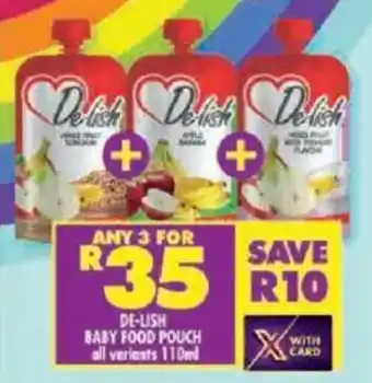 Shoprite De-lish baby food pouch offer