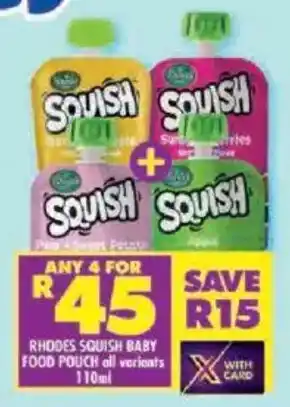 Shoprite Rhodes squish baby food pouch offer