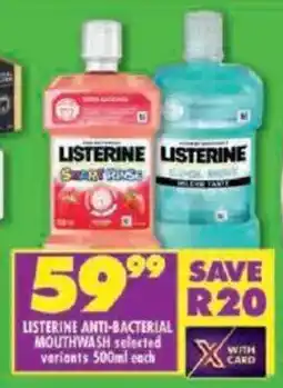 Shoprite Listerine anti-bacterial mouthwash offer