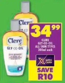 Shoprite Clere gly-co-oil all skin types offer