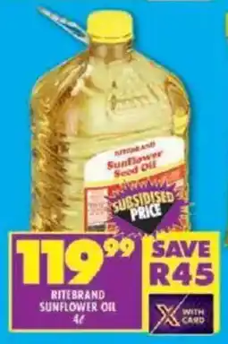 Shoprite Ritebrand sunflower oil offer
