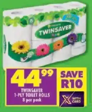 Shoprite Twinsaver 1-ply toilet rolls offer
