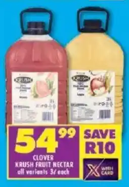Shoprite Clover krush fruit nectar offer