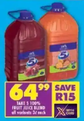 Shoprite Take 5 100% fruit juice blend offer