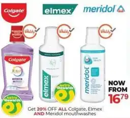 Dis-Chem Colgate, Elmex And Meridol mouthwashes offer