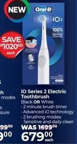 Dis-Chem Oral-B iO Series 2 Electric Toothbrush offer