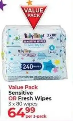 Dis-Chem Baby Things Sensitive OR Fresh Wipes offer