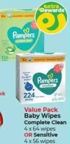 Dis-Chem Pampers Baby Wipes Complete Clean OR Sensitive offer