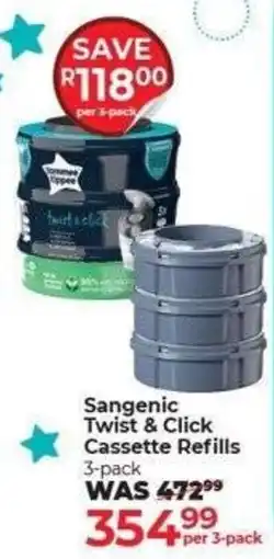 Dis-Chem Tommee Tippee Sangenic Twist & Click Cassette Refills offer