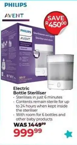 Dis-Chem Philips Avent Electric Bottle Steriliser offer