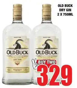 Boxer OLD BUCK DRY GIN 2 X 750ML offer