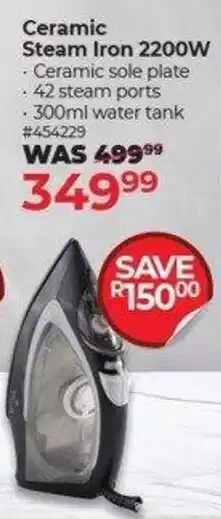 Dis-Chem Stellar Ceramic Steam Iron 2200W offer