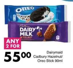 Save Hyper Dairymaid Cadbury Hazelnut/ Oreo Stick offer