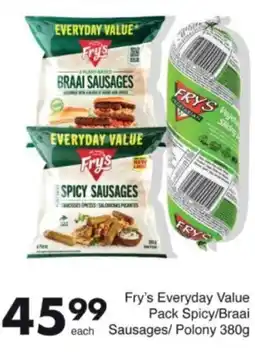 Save Hyper Fry's Everyday Value Spicy/ Braai Sausages/ Polony offer