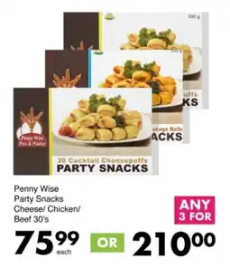 Save Hyper Penny Wise Party Snacks Cheese/ Chicken/ Beef offer