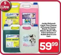 Pick n Pay Hypermarket Jordan Dishwash Liquid, Floor Cleaner, Al Purpose Cleaner, Bleach, Foaming Bleach, Wash n Wax, Fabric Softener or Bubble Bath offer