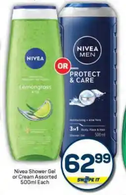 Pick n Pay Nivea Shower Gel or Cream Assorted offer