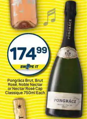 Pick n Pay Pongrácz Brut, Brut Rosé, Noble Nectar or Nectar Rosé Cap Classique 750ml Each offer