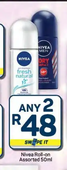 Pick n Pay Hypermarket Nivea Roll-on Assorted 50ml offer