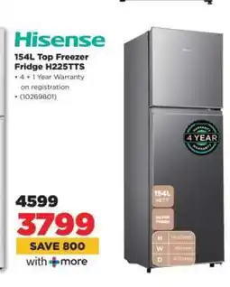 HiFi Corp Hisense 154L Top Freezer Fridge H225TTS offer