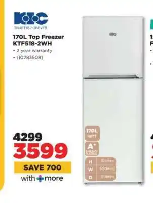HiFi Corp 170L Top Freezer KTF518-2WH offer