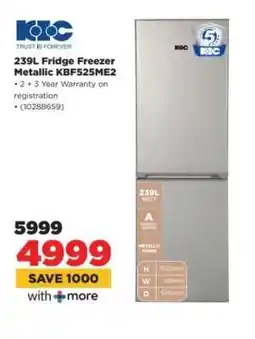 HiFi Corp 239L Fridge Freezer Metallic KBF525ME2 offer