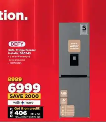 HiFi Corp DEFY 348L Fridge Freezer Metallic DAC645 offer