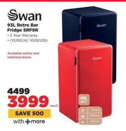 HiFi Corp Swan 93L Retro Bar Fridge SRF9R offer