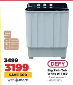 HiFi Corp DEFY 9KG Twin Tub White DTT169 offer