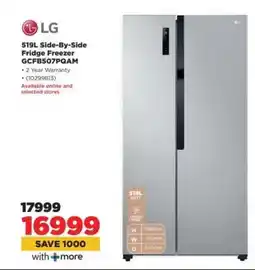 HiFi Corp LG 519L Side-By-Side Fridge Freezer GC-FB507PQAM offer