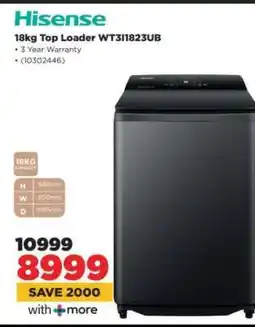 HiFi Corp Hisense 18kg Top Loader WT311823UB offer
