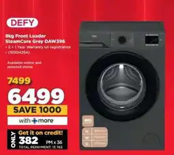 HiFi Corp DEFY 8kg Front Loader SteamCure Grey DAW396 offer