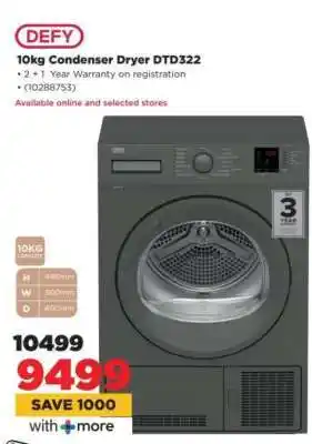 HiFi Corp DEFY 10kg Condenser Dryer DTD322 offer