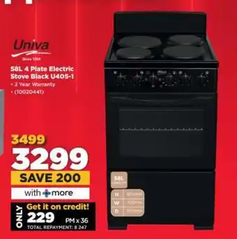HiFi Corp Univa 58L 4 Plate Electric Stove Black U405-1 offer