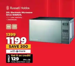 HiFi Corp Russell Hobbs 20L Electronic Microwave Silver RHEM21L offer