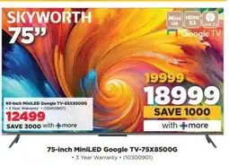 HiFi Corp 75-inch MiniLED Google TV-75X8500G offer