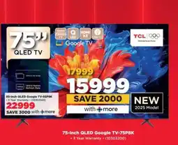 HiFi Corp 75-Inch QLED Google TV-75P8K offer