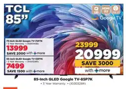 HiFi Corp 85-Inch QLED Google TV-85P7K offer