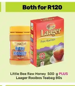 Game Little Bee Raw Honey 500g PLUS Laager Rooibos Teabag 80s offer