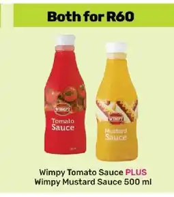 Game Wimpy Tomato Sauce PLUS Wimpy Mustard Sauce 500 ml offer