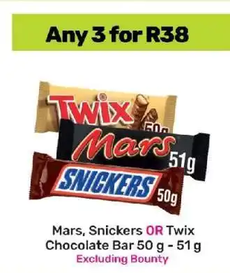 Game Mars, Snickers OR Twix Chocolate Bar 50 g - 51 g offer