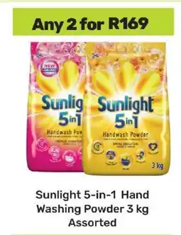 Game Sunlight 5-in-1 Hand Washing Powder 3 kg Assorted offer