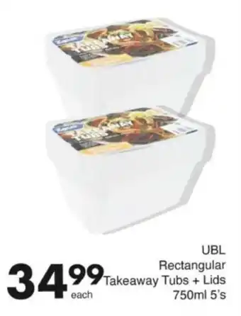 Save Hyper UBL Rectangular Takeaway Tubs + Lids offer
