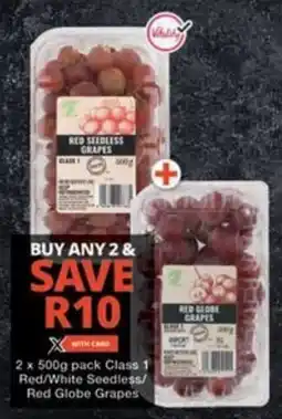 Checkers Class 1 Red/ White Seedless/ Red Globe Grapes offer