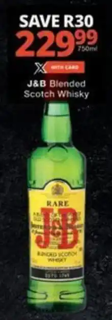 Checkers J&B Blended Scotch Whisky offer