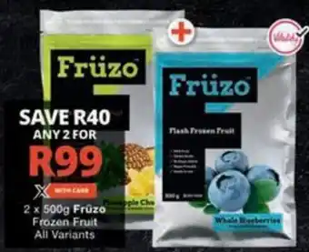 Checkers Fruzo Frozen Fruit All Variants offer