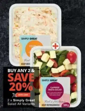 Checkers Simply Great Salad All Variants offer