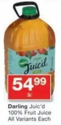 Checkers Darling Juic'd 100% Fruit Juice All Variants Each offer