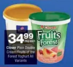 Checkers Clover Plain Double Cream/ Fruits of the Forest Yoghurt All Variants offer