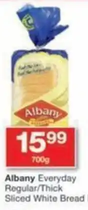 Checkers Albany Everyday Regular/ Thick Sliced White Bread Each offer